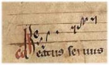 incipit de la communion Beatus servus, Bellelay f. 274