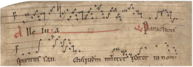 répons + début du verset de l’alleluia Paraclitus, f. 235 